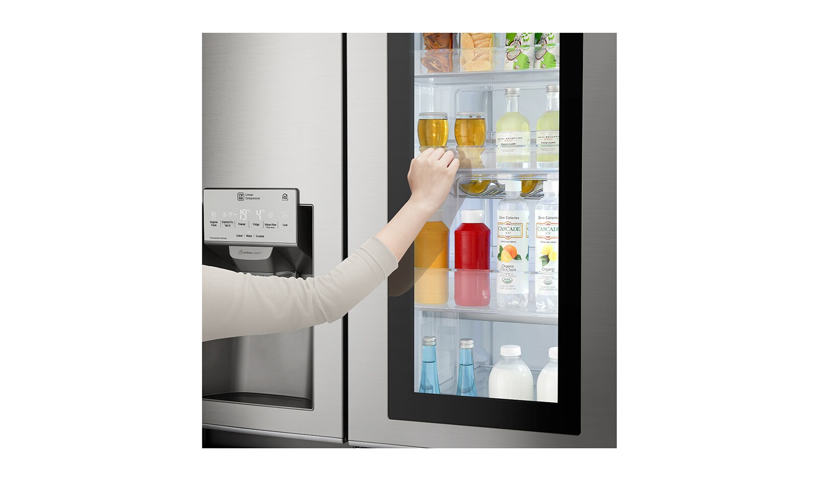 LG 601L side-by-side-fridge with InstaView Door-in-Door™ in Noble Steel, GS-X6011NS